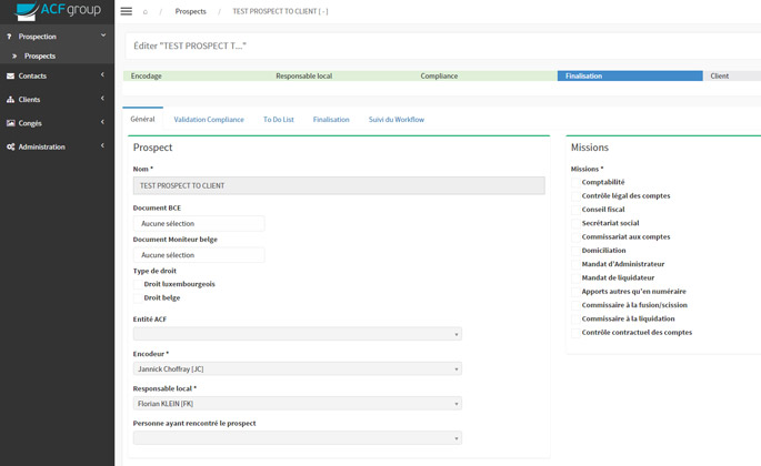 ACF Group intranet fiduciaire