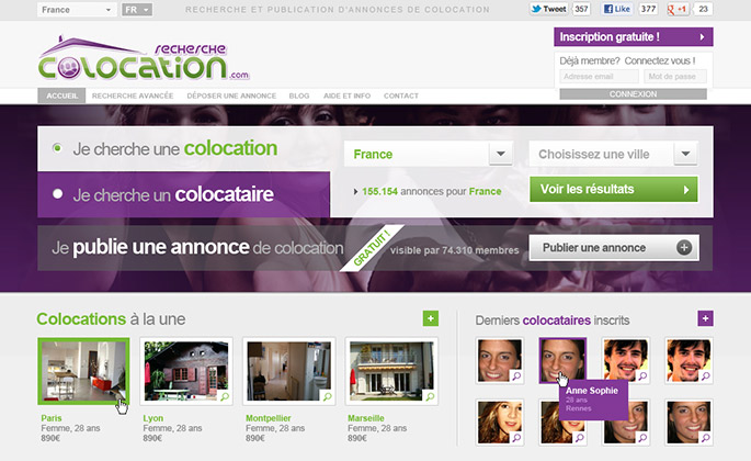 Site d'annonces de colocation